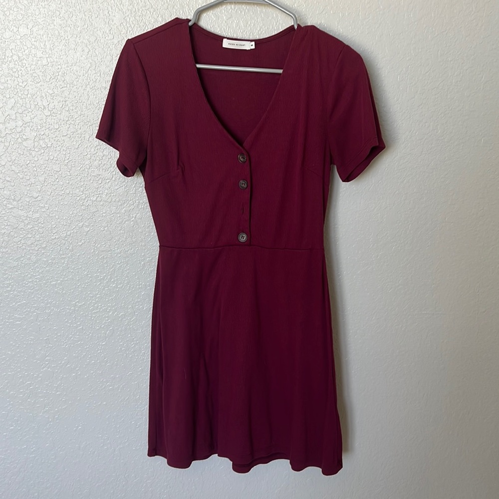 Which We Want Burgundy Dress